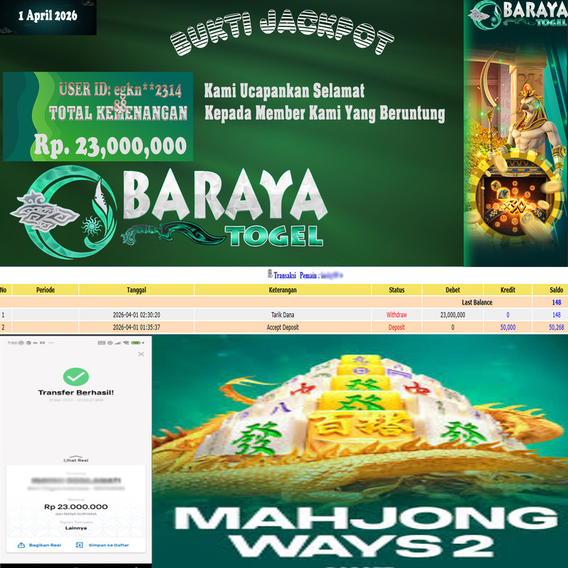 Rp. 23.000.000.- WD LUNAS DI BARAYATOGEL