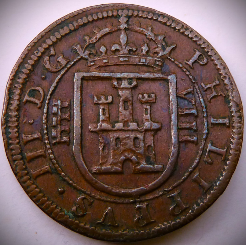 8 maravedís. Felipe III. 1612. La primera almirante P1200123