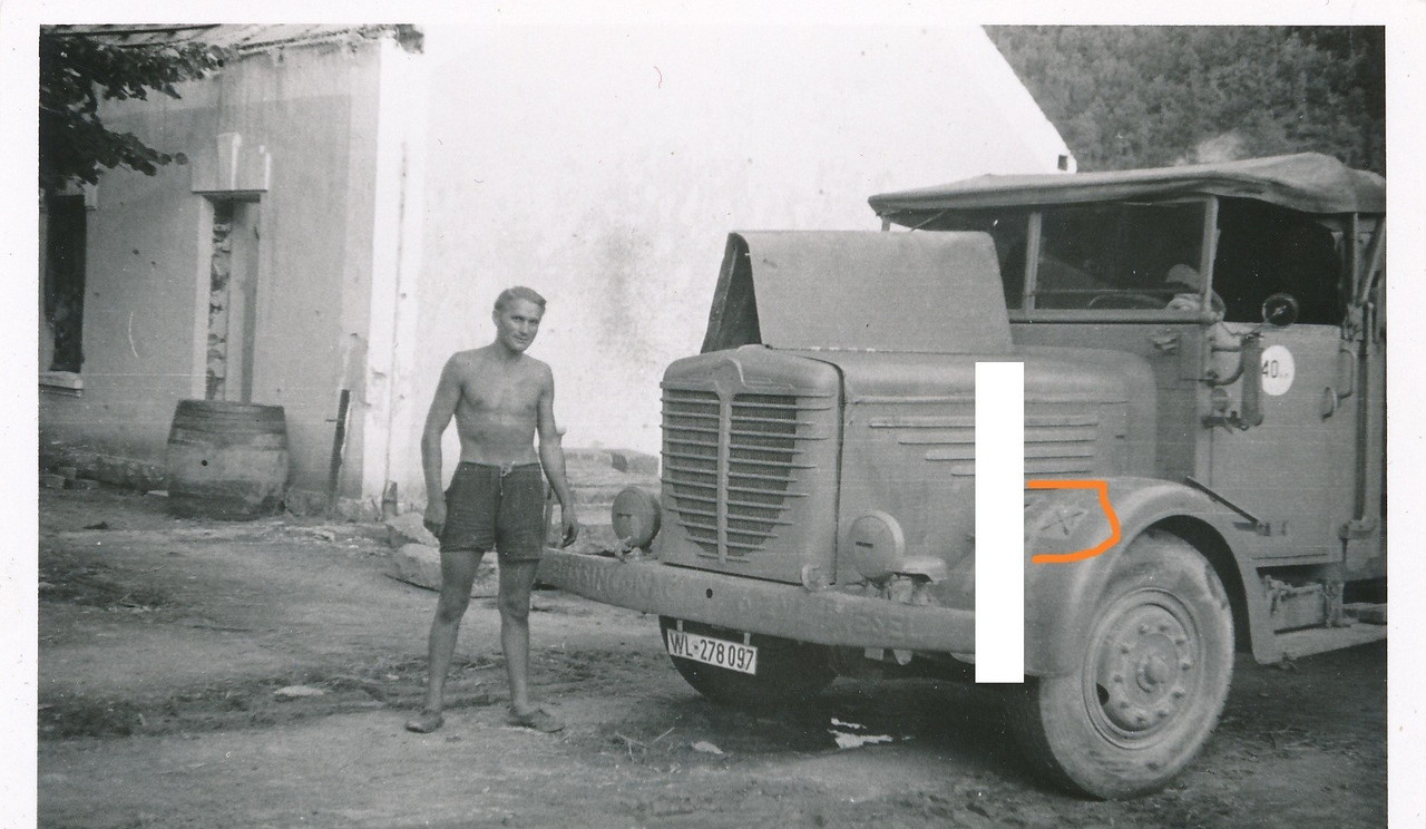 Italien deutscher LKW Büssing Lastwagen WL Nummernschild Wappen  Maling