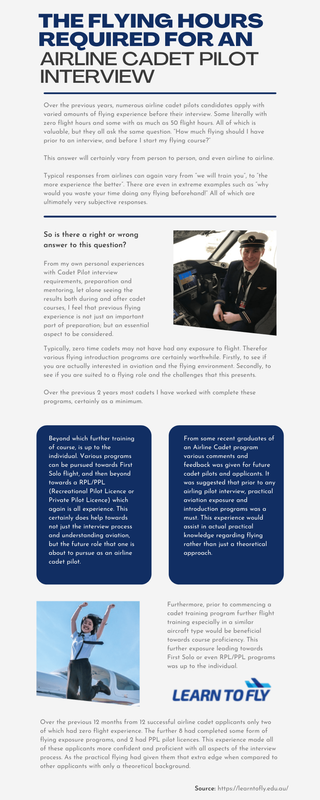 The Flying Hours Required for an Airline Cadet Pilot Interview