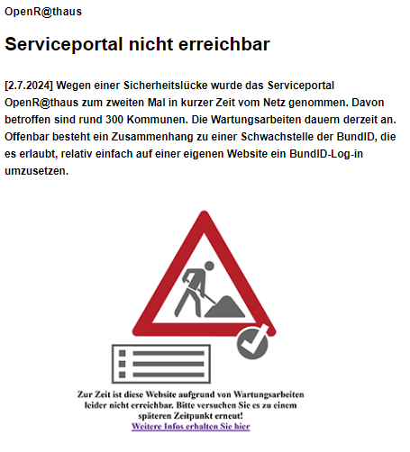 OpenR@thaus nicht erreichbar