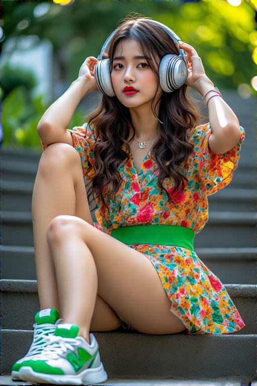 A-young-woman-sits-on-outdoor-10