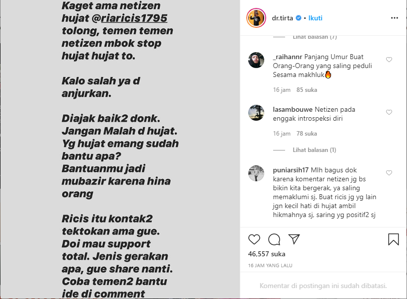 Postingan dr Tirta