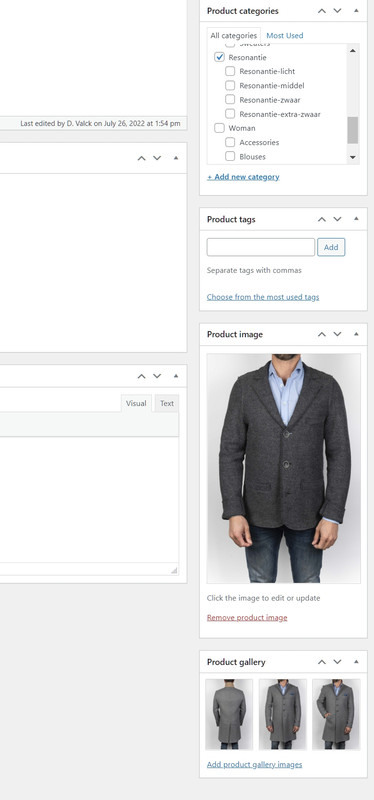 Product settings