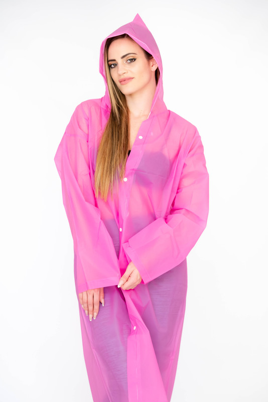 Senza-Lightweight-Raincoats-with-Hood-and-Drawstring-For-Men-Women-pink-2