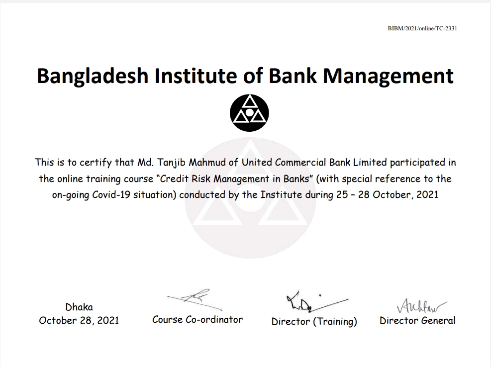 TANJIB-CRM-BIBM-Certification