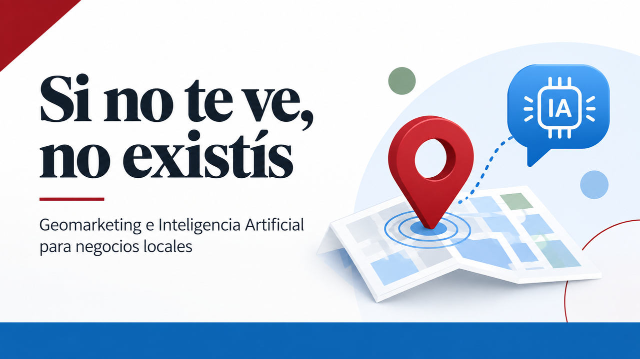 Si tu negocio no está en internet, la IA no puede recomendarlo. Pin de ubicación en un mapa señalando un negocio que encontró la IA