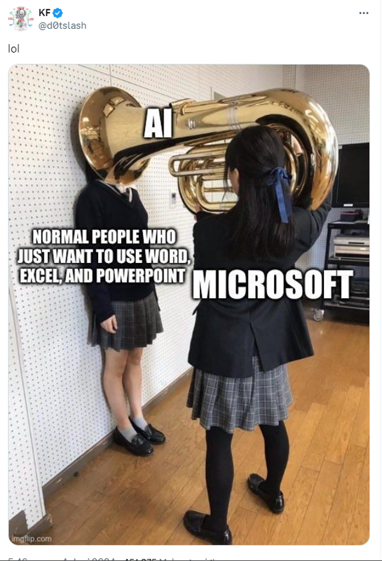Meme: Microsoft's customer relation ship