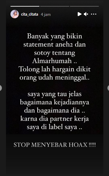 Cita Citata mengaku tahu apa yang terjadi dengan Chacha Sherly