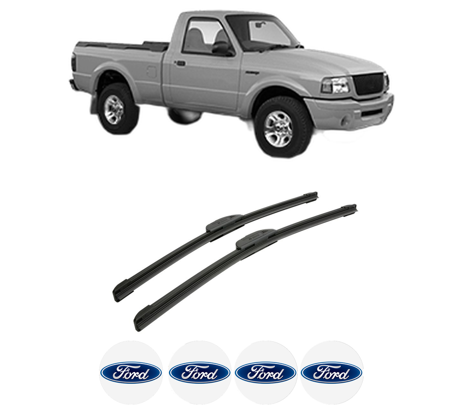 Set stergatoare auto FORD RANGER (ER, EQ, R_) din 1999-2006, pentru parbriz auto, 2 bucati, Bosch Aerotwin Retrofit, din cauciuc siliconat rezistent, 4 Stickere Auto FORD
