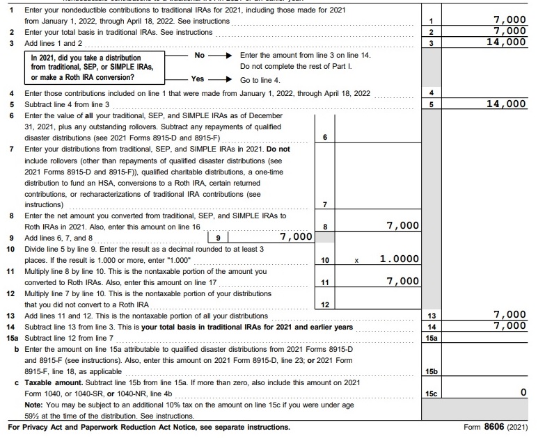Form 8606 question - is the form filled out correctly? - Bogleheads.org