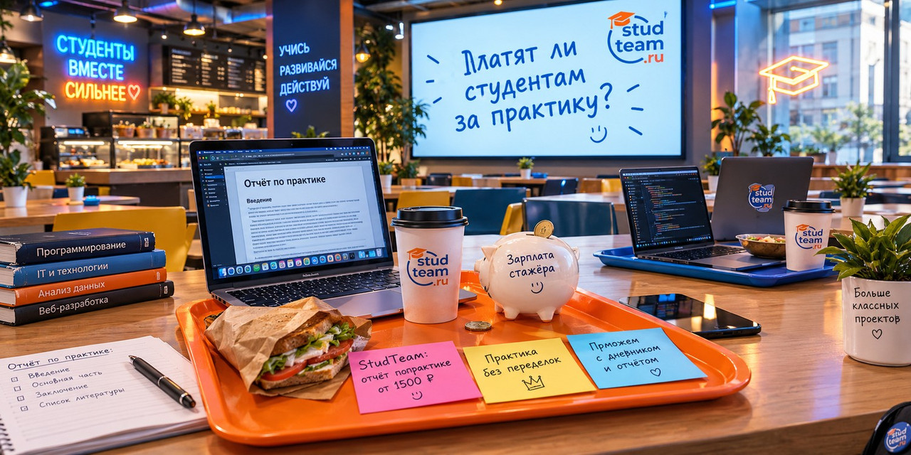 a modern university cafeteria with bright trays