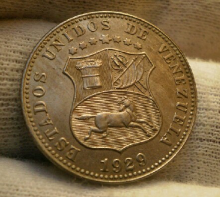 Venezuela - 12½ Céntimos de Bolívar de 1929. Estados Unidos de Venezuela. 20190524-225104