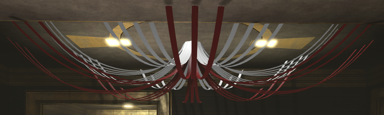 Ceiling Streamers (Red & White)