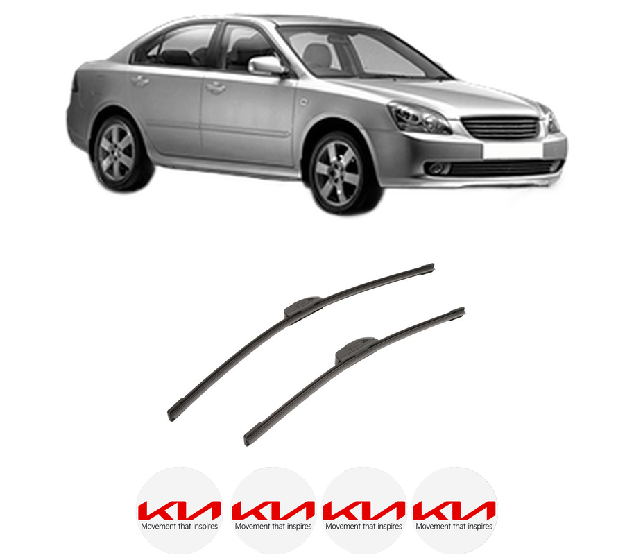 Set stergatoare auto KIA MAGENTIS II (MG) din 2005-2010, pentru parbriz auto, 2 bucati, Bosch Aerotwin Retrofit, din cauciuc siliconat rezistent, 4 Stickere Auto KIA