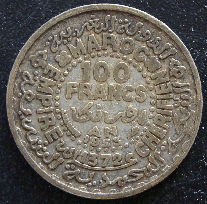 100 Francos. Marruecos 1953 MAR-100-Francos-1953-anv
