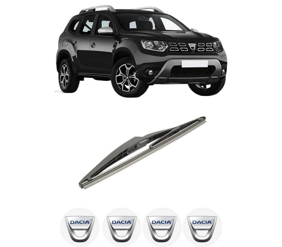 Stergator lamela spate DACIA DUSTER (HM_) din 2017-2022, Bosch Twin, din cauciuc siliconat rezistent, 4 Stickere Auto DACIA