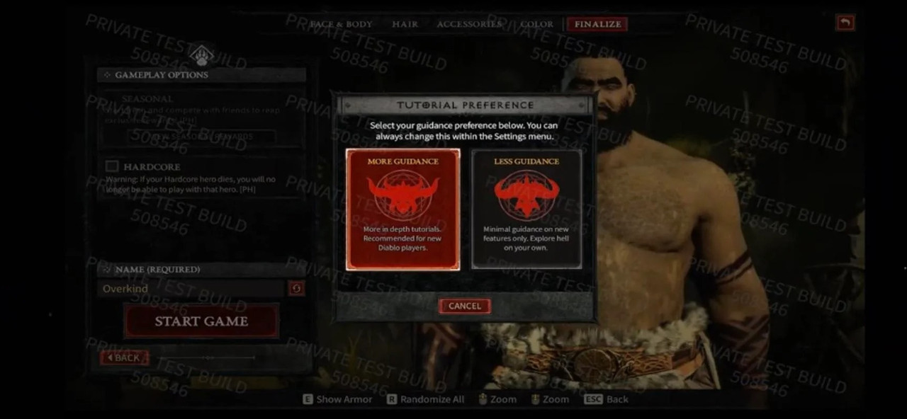 Diablo IV Leak from F F Build Shows Character Creation  Difficulty Options and More - 77
