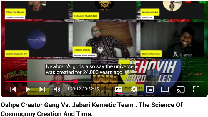 Team Kemet Oahspe universe was created 24000 years ago