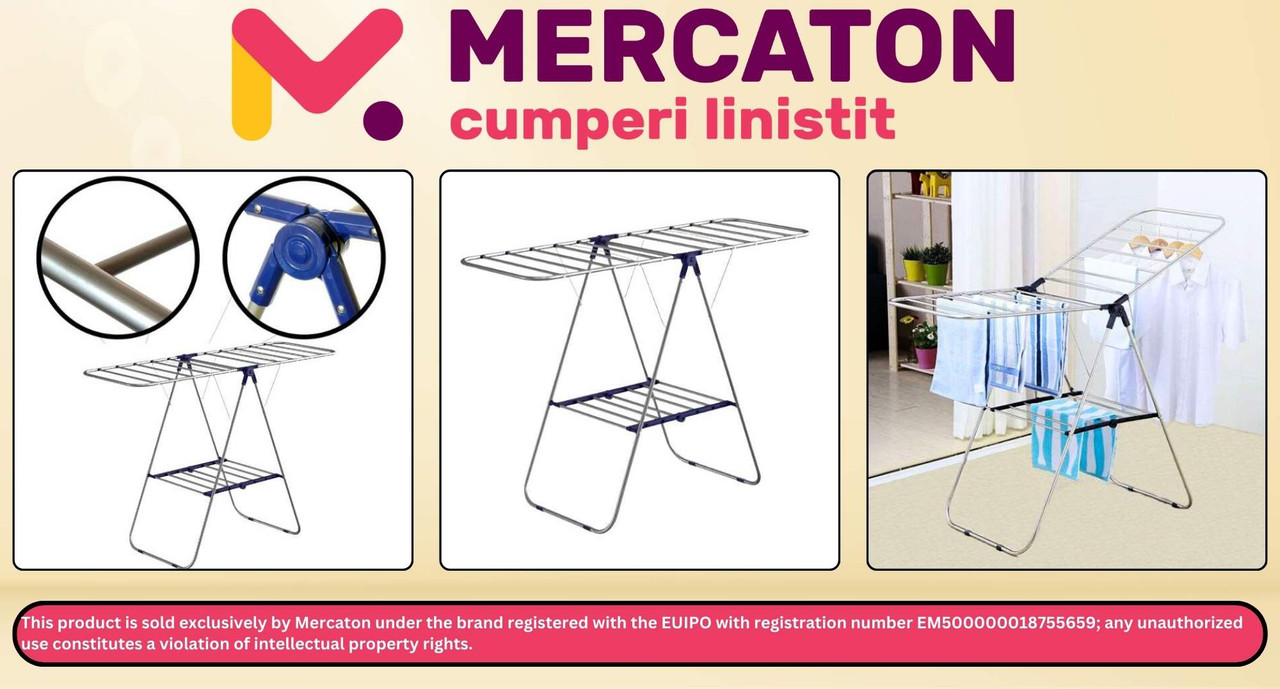Uscator de Rufe Mercaton, Metalic, Extensibil, Capacitate Uscare 14 m
