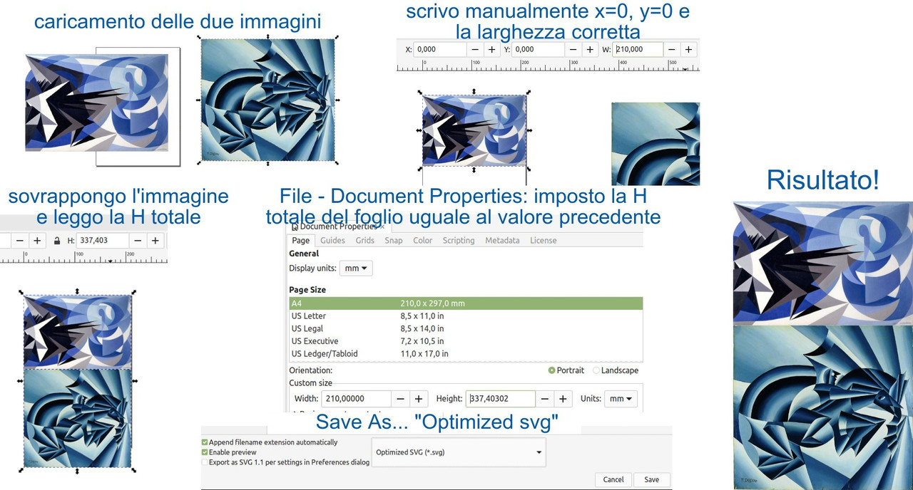 Inkscape - esempio vettorizzazione immagine, opere futurismo