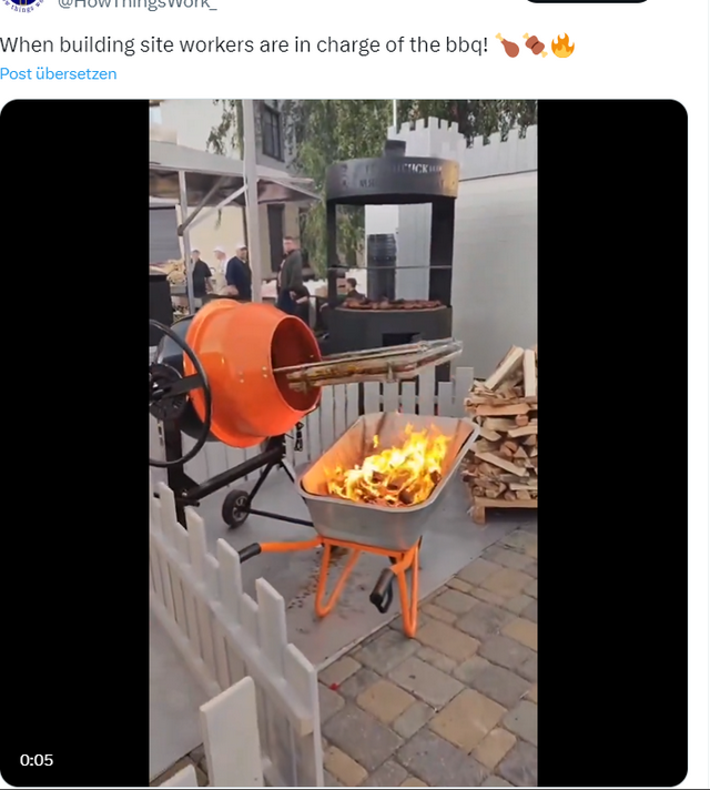 Perfekter Grill vom Bau
