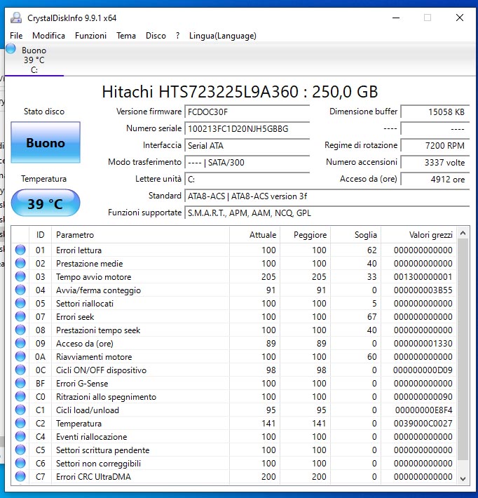 Crystal Disk Info 250