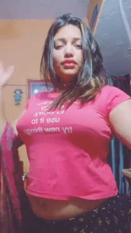 Busty Desi Girl In Pink Dress