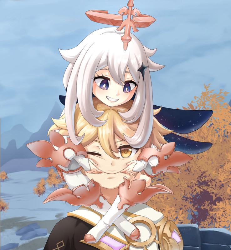 Genshin-Impact-фэндомы-Paimon-(Genshin-Impact)-Aether-(Genshin-Impact)-7265654
