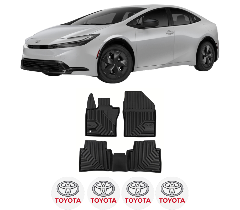Set covorase presuri TOYOTA PRIUS (_W6_) din 2023, auto, din cauciuc thermoplastic, 4 Stickere auto cu TOYOTA