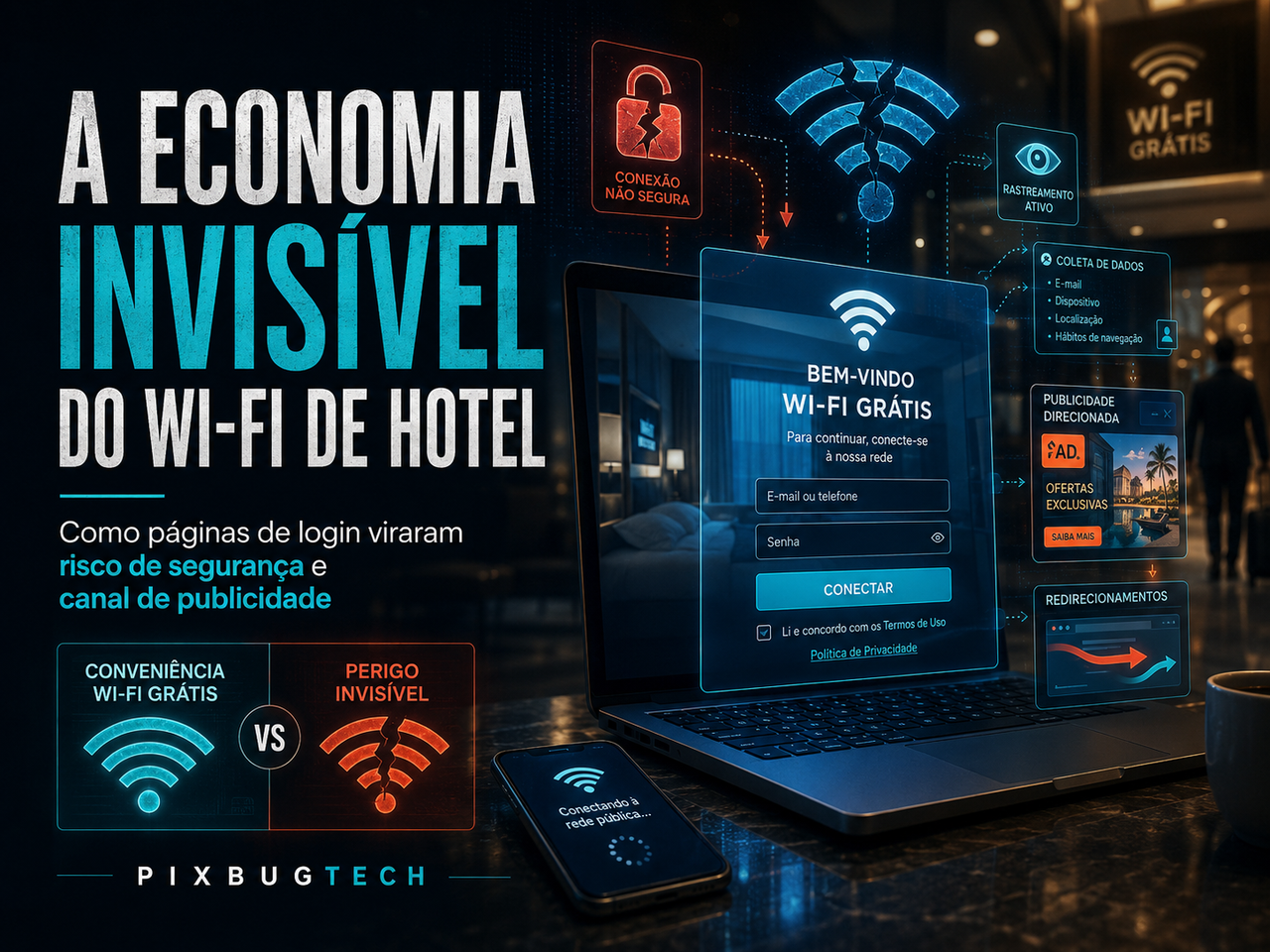 A economia invisível do Wi-Fi de hotel: como páginas de login viraram risco de segurança e canal de publicidade