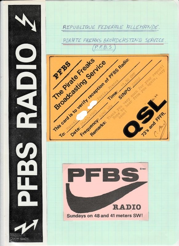 QSLs stations pirates HF allemandes avant 2000 QSL-PFBS-85