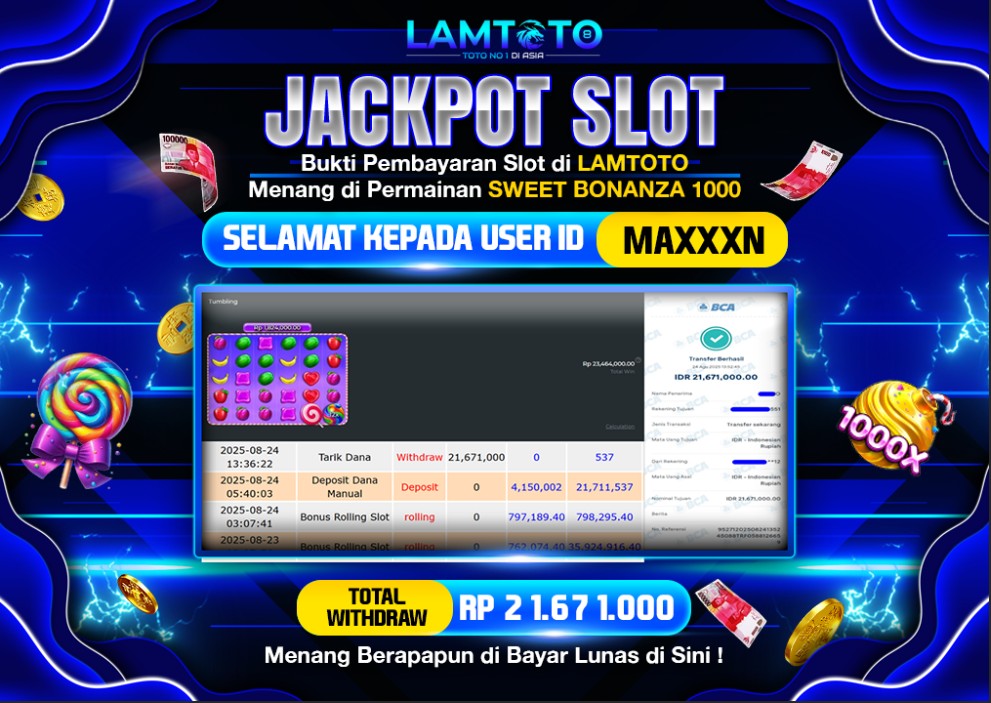 BUKTI JACKPOT LUNAS LAMTOTO