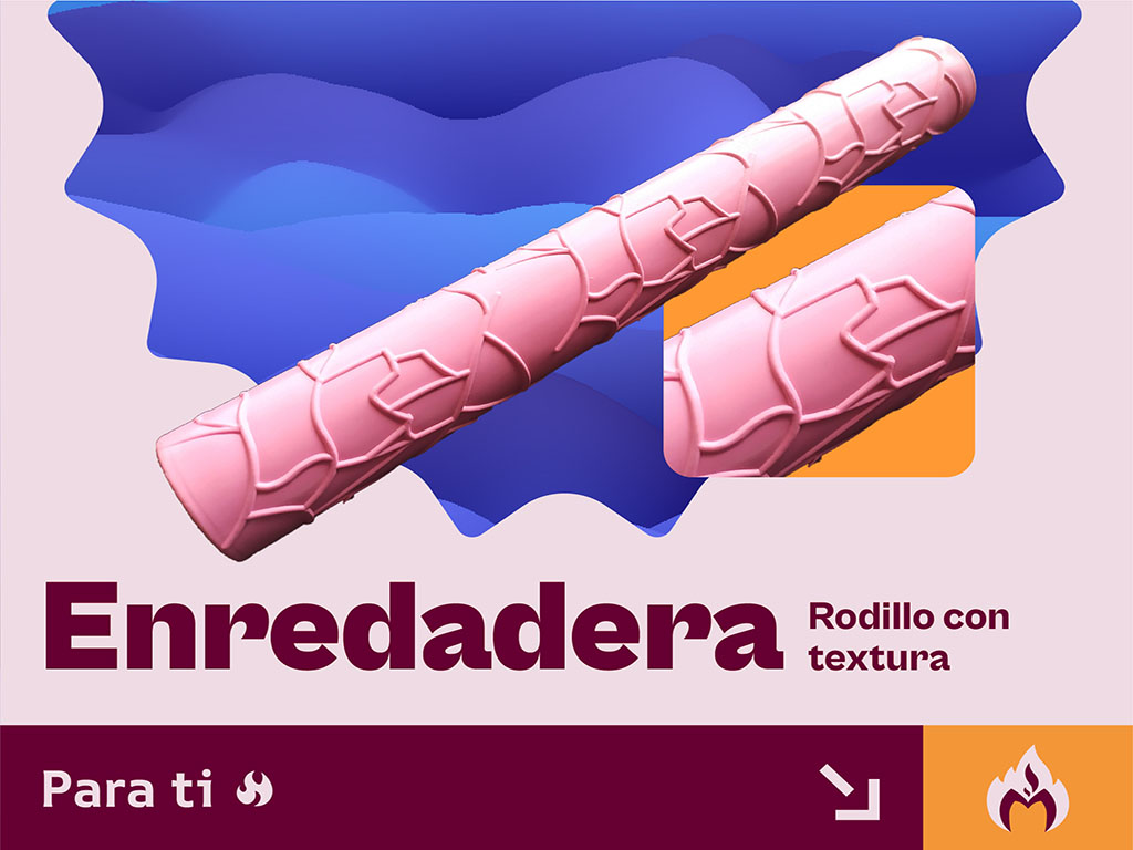 Rodillo plástico enredadera Para Repostería Marcador de porcelanicrón