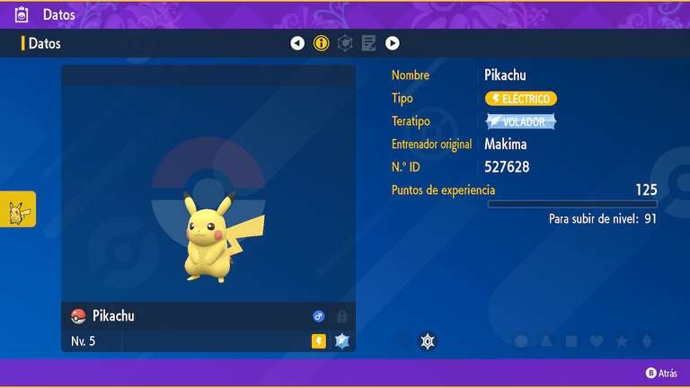 Pokémon Violet/Scarlet: Regalo Pikachu Teratipo Volador 
