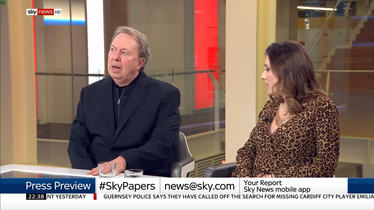 24 January - 22.00.00 - Sky News At 10. Anna Botting with the ma