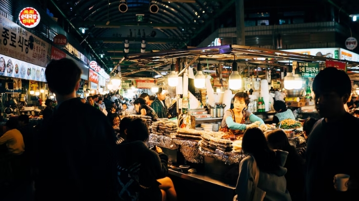 Ilustrasi belanja oleh-oleh di Korea.