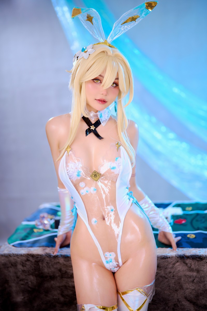 Joyce Lin2x Lumine Bunny Cosplay Genshin Impact 兔女郎写真 65P插图3