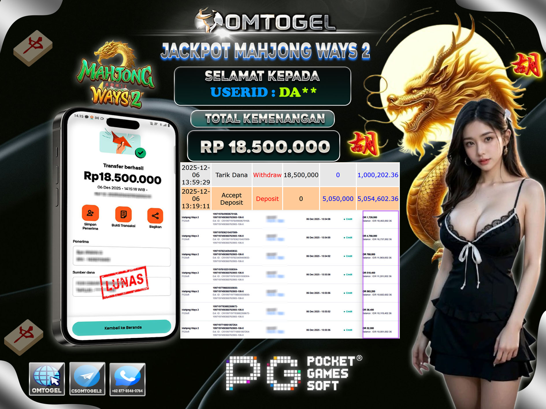 OMTOGEL JACKPOT PGSOFT MAHJONG WAYS   ,18 JUTA DI BAYAR LUNAS ,-