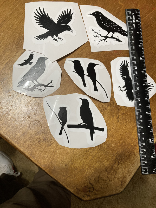 handcrafted bird silhouette window clings