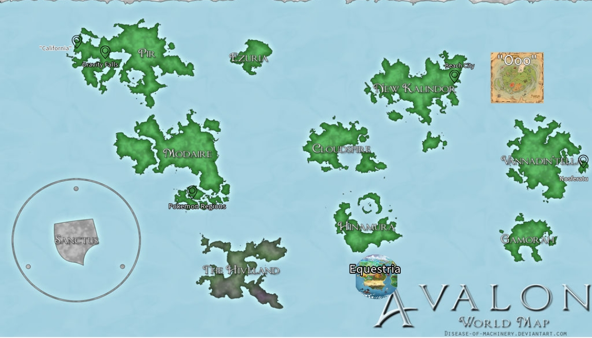 The Map of the World of Avalon