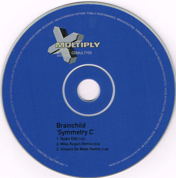 11/06/2023 - Brainchild – Symmetry C (CD, Single, Stereo)(Multiply Records – CDMULTY55)  1999 R-202818-1634636145-4756