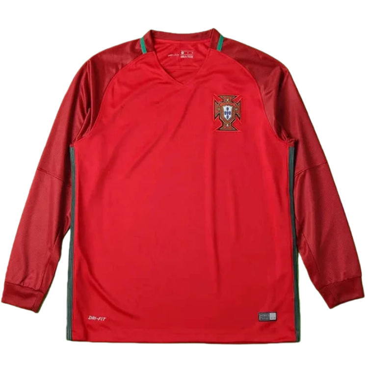 16 season Portugal home retro Long sleeve Fan version