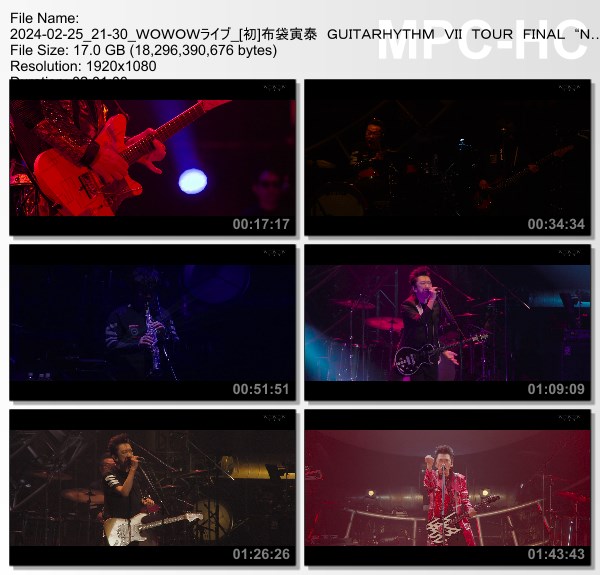 [TV-Variety] 布袋寅泰 GUITARHYTHM VII TOUR FINAL “Never Gonna Stop!” (WOWOW Live 2024.02.25)