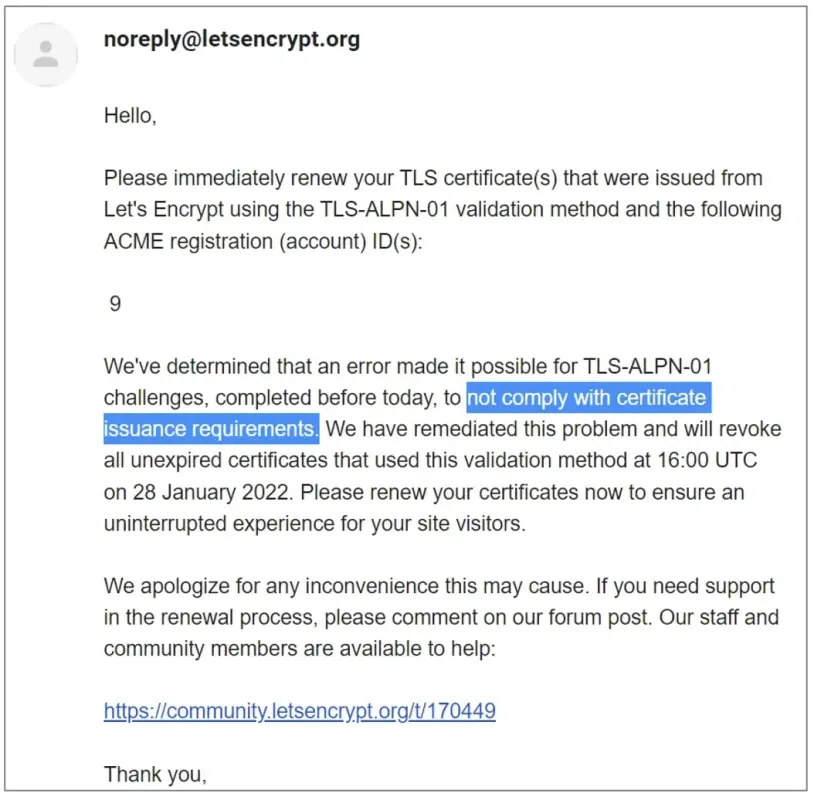 Let's Encrypt відкличе багато сертифікатів SSL