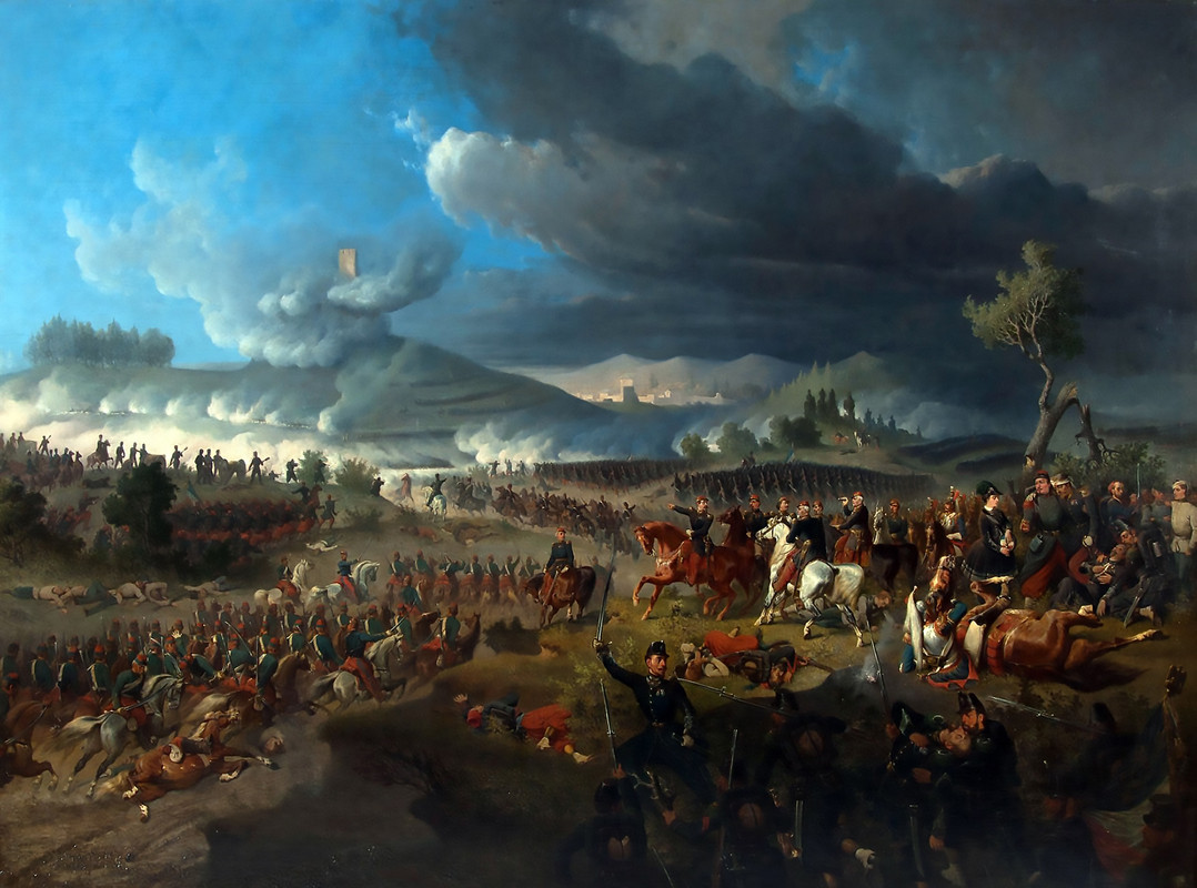 Franco austriaca Solferino Los franceses al mando de Napoleon III en el centro del cuadro atacan c