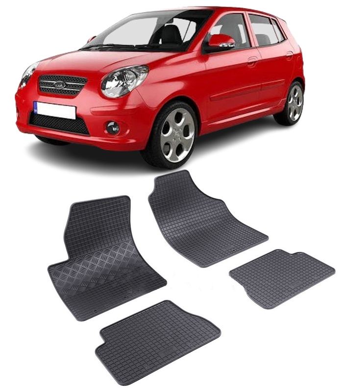 Set 4 covorase Kia Picanto 2005-2011, din cauciuc 100%, compatibile cu autoturismul KIA Picanto