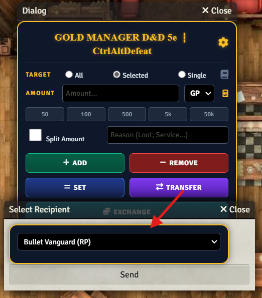 Transfer UI