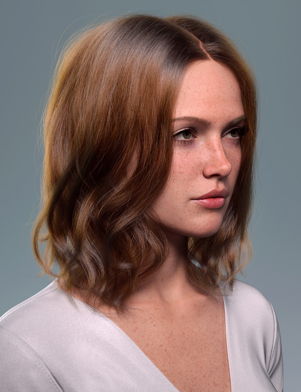 dForce Strand-Based Summer Style Wavy Long Bob Hair for Genesis 9