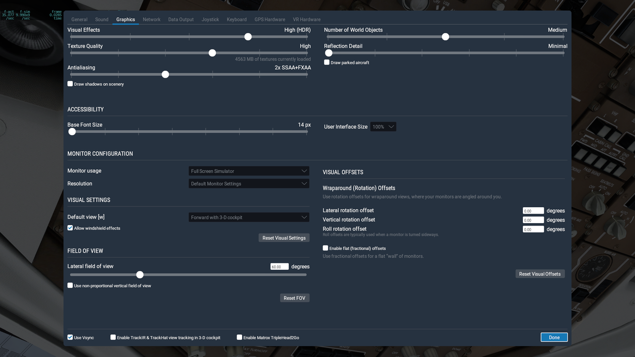 Ajuste opciones gráficas